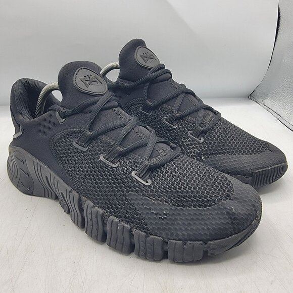Nike Free Metcon 4 Mens 10.5 Triple Black Athletic Training Shoes CT3886-007 - Picture 1 of 15